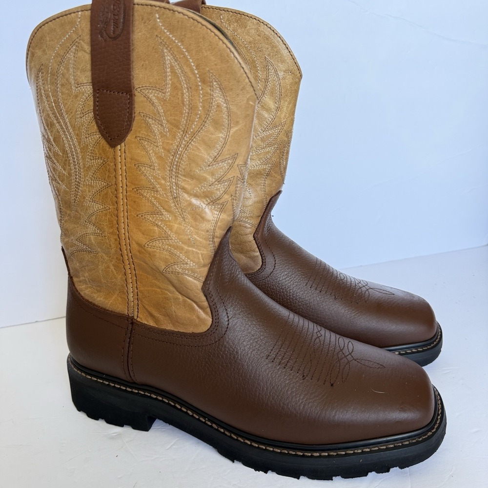 Jb Dillon Reserve JBRG201 Men's 10.5 D Brown Leather Western Square Boots